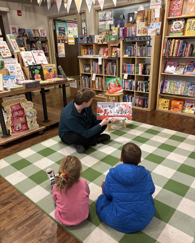 Children listening to a storyteller at the bookstore
